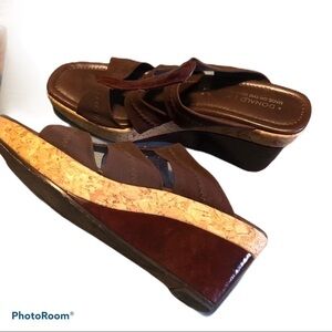 Donald J PLINER brown strap sandals.